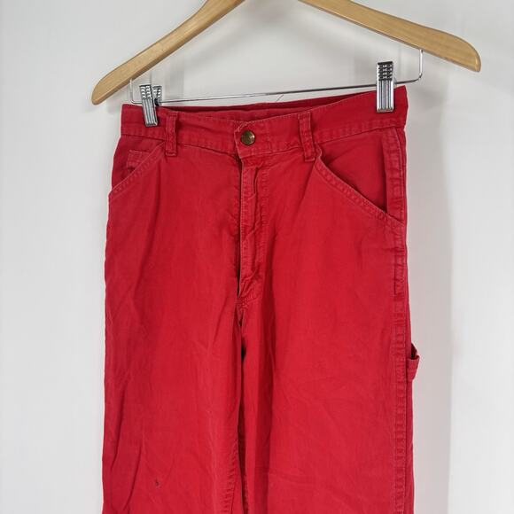 Vintage 1970’s Big Smith Painters Pants Jeans Red 28x30 USA Womens Union Made - Picture 7 of 13